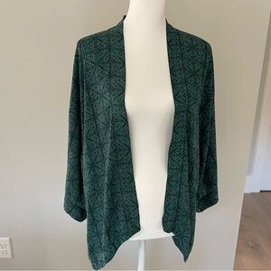 LEITH Teal Patterned Kimono Cardi